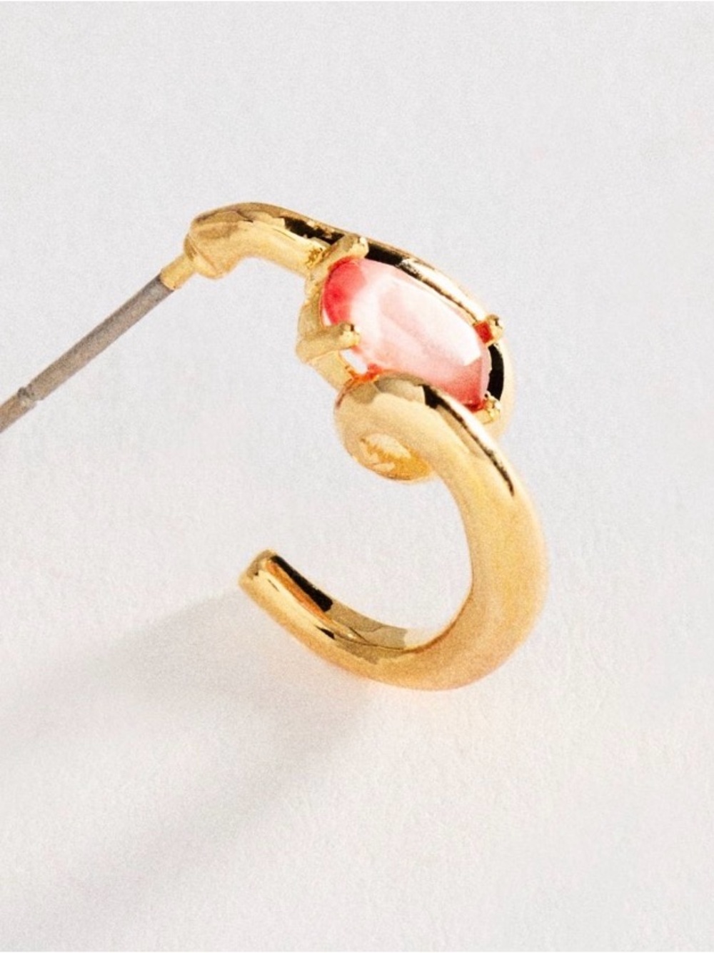Anthropologie Delicate Stone Huggie Earrings - Picture 2 of 3
